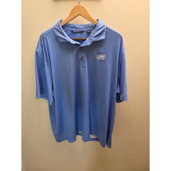 Cutter & Buck Other - Cutter & Buck Mens XXL‎ Blue Geometric Polo Shirt NIAAA Logo Recycled Stretch